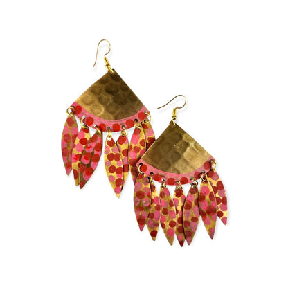 The Ayel Hammered Brass Hand Painted Earring Collection
